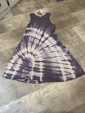 American Eagle Outfitters Purple Tie-Dye Tank Dress